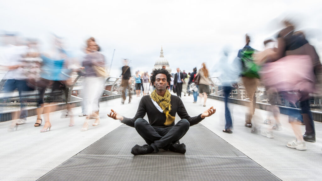 person meditating 