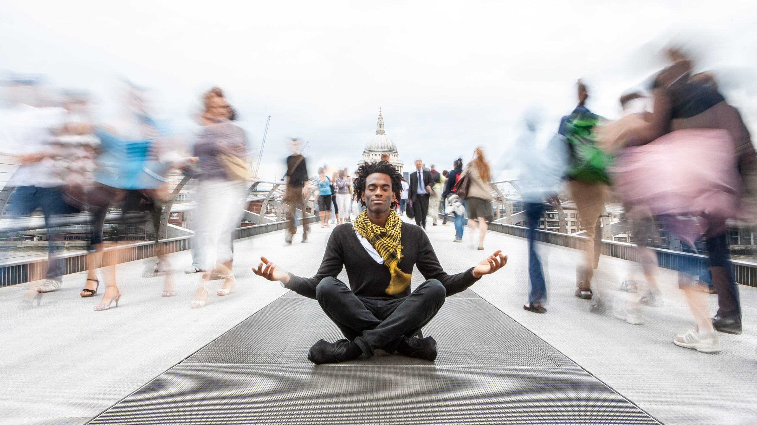 person meditating/ image source: Adobe Stock images